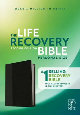NLT Life Recovery Bible, ediția a doua, format personal (piele naturală, negru/Onyx) - NLT Life Recovery Bible, Second Edition, Personal Size (Leatherlike, Black/Onyx)