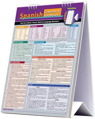 Gramatică și vocabular spaniol Easel Book: Un instrument de referință de studiu rapid pentru școală, muncă și barierele lingvistice - Spanish Grammar & Vocabulary Easel Book: A Quickstudy Reference Tool for School, Work & Language Barriers