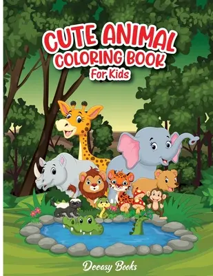 Carte de colorat cu animale drăguțe pentru copii - Cute Animal Coloring Book For Kids
