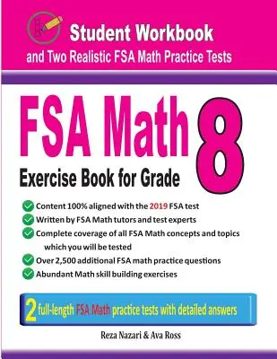 Caiet de exerciții FSA Math pentru clasa a 8-a: Caiet de exerciții pentru elevi și două teste FSA Math realiste - FSA Math Exercise Book for Grade 8: Student Workbook and Two Realistic FSA Math Tests