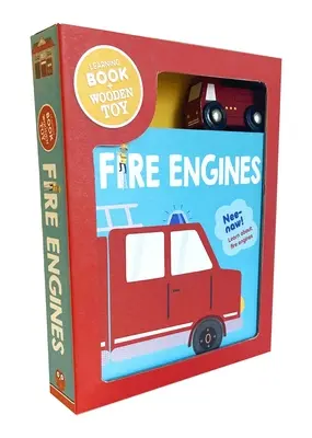 Motoare de pompieri: Carte și set de jucării din lemn [Cu jucărie din lemn] - Fire Engines: Book & Wooden Toy Set [With Wooden Toy]