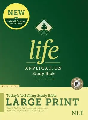 Biblia de studiu NLT Life Application, ediția a treia, cu caractere mari (litere roșii, copertă cartonată, indexată) - NLT Life Application Study Bible, Third Edition, Large Print (Red Letter, Hardcover, Indexed)