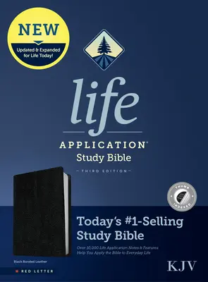 Biblia de studiu KJV Life Application, ediția a treia (cu litere roșii, piele întărită, neagră, indexată) - KJV Life Application Study Bible, Third Edition (Red Letter, Bonded Leather, Black, Indexed)