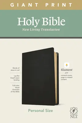 Biblia NLT cu dimensiuni personale și tipar uriaș, ediție Filament Enabled (litere roșii, piele naturală, negru) - NLT Personal Size Giant Print Bible, Filament Enabled Edition (Red Letter, Genuine Leather, Black)