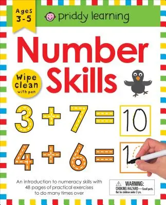 Wipe Clean Workbook: Abilități numerice (legare spirală închisă): Vârste cuprinse între 4 și 7 ani; Șterge-Curăță cu stilou și cărți flash - Wipe Clean Workbook: Number Skills (Enclosed Spiral Binding): Ages 4-7; Wipe-Clean with Pen & Flash Cards
