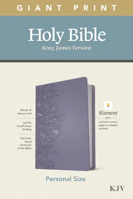 Biblia KJV cu tipar gigant de dimensiuni personale, ediție Filament Enabled (piele, Peony Lavender) - KJV Personal Size Giant Print Bible, Filament Enabled Edition (Leatherlike, Peony Lavender)