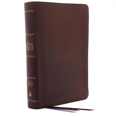 The Kjv, Biblie deschisă, piele naturală, maro, ediția Red Letter, Comfort Print: Sistem complet de referință - The Kjv, Open Bible, Genuine Leather, Brown, Red Letter Edition, Comfort Print: Complete Reference System