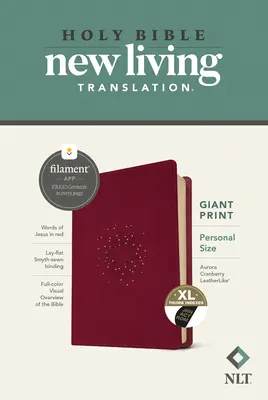 Biblia NLT cu tipar gigant de dimensiuni personale, Filament Enabled Edition (litere roșii, piele, Aurora Cranberry, indexată) - NLT Personal Size Giant Print Bible, Filament Enabled Edition (Red Letter, Leatherlike, Aurora Cranberry, Indexed)