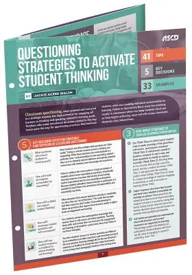 Strategii de interogare pentru activarea gândirii elevilor: Ghid de referință rapidă - Questioning Strategies to Activate Student Thinking: Quick Reference Guide