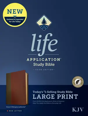 KJV Life Application Study Bible, Third Edition, Large Print (litere roșii, piele, maro/caoan, indexată) - KJV Life Application Study Bible, Third Edition, Large Print (Red Letter, Leatherlike, Brown/Mahogany, Indexed)