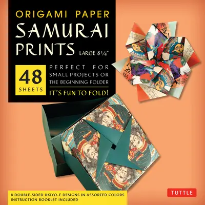 Hârtie Origami - Samurai Prints - Mare 8 1/4 - 48 de foi: Tuttle Origami Paper: Foi Origami de înaltă calitate imprimate cu 8 modele diferite: Instruiți - Origami Paper - Samurai Prints - Large 8 1/4 - 48 Sheets: Tuttle Origami Paper: High-Quality Origami Sheets Printed with 8 Different Designs: Instruct