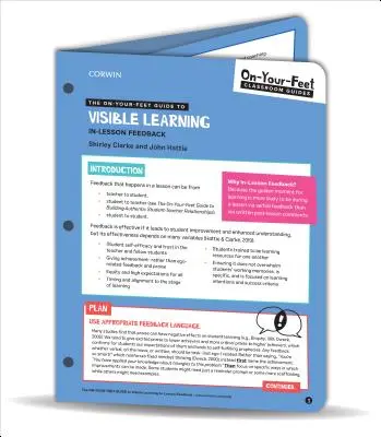 Ghidul On-Your-Feet pentru învățarea vizibilă - feedback în timpul lecției - On-Your-Feet Guide to Visible Learning - In-Lesson Feedback