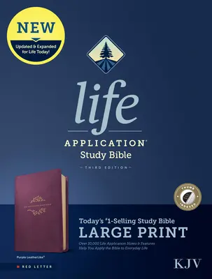 KJV Life Application Study Bible, Third Edition, Large Print (Literă roșie, din piele, mov, indexată) - KJV Life Application Study Bible, Third Edition, Large Print (Red Letter, Leatherlike, Purple, Indexed)