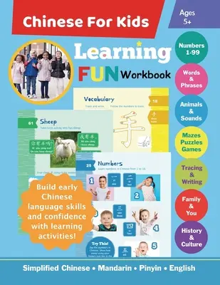 Chineză pentru copii Carte de învățare distractivă: Chineză simplificată Mandarină Pinyin Engleză bilingvă Vârste 5+ - Chinese For Kids Learning Fun Workbook: Simplified Chinese Mandarin Pinyin English Bilingual Ages 5+