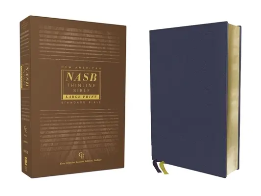 Nasb, Biblie Thinline, Imprimare mare, Piele naturală, Buffalo, Albastru, Ediție cu litere roșii, Text 1995, Imprimare confortabilă - Nasb, Thinline Bible, Large Print, Genuine Leather, Buffalo, Blue, Red Letter Edition, 1995 Text, Comfort Print