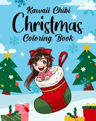 Carte de colorat Kawaii Chibi de Crăciun - Kawaii Chibi Christmas Coloring Book