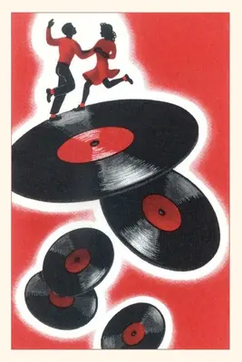 Jurnal de epocă Cuplu dansând pe discuri de vinil - Vintage Journal Couple Dancing on Vinyl Records