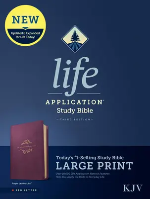 KJV Life Application Study Bible, Third Edition, Large Print (litere roșii, piele, mov) - KJV Life Application Study Bible, Third Edition, Large Print (Red Letter, Leatherlike, Purple)
