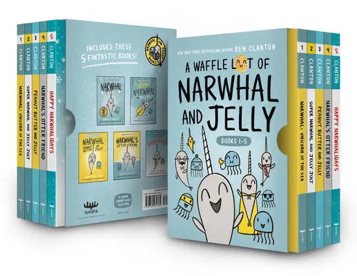 Un lot de napolitane de Narwhal și Jelly (Cărți cu copertă tare 1-5) - A Waffle Lot of Narwhal and Jelly (Hardcover Books 1-5)