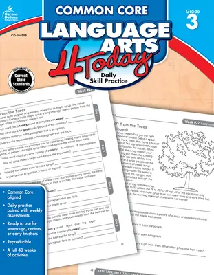 Common Core Language Arts 4 Today, Grade 3: Practica zilnică a abilităților - Common Core Language Arts 4 Today, Grade 3: Daily Skill Practice