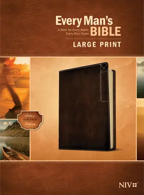 Biblia fiecărui bărbat Niv, tipar mare, ediție Deluxe Explorer (piele, maro rustic) - Every Man's Bible Niv, Large Print, Deluxe Explorer Edition (Leatherlike, Rustic Brown)