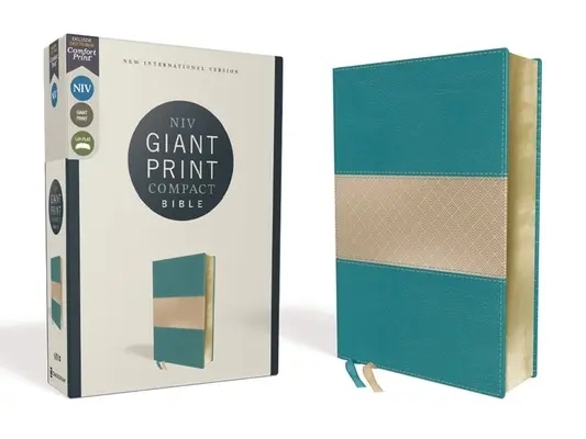 Niv, Biblie compactă cu imprimare uriașă, Leathersoft, Teal, Ediție cu litere roșii, Comfort Print - Niv, Giant Print Compact Bible, Leathersoft, Teal, Red Letter Edition, Comfort Print