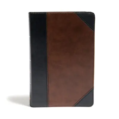 CSB Biblie de referință de dimensiuni personale cu tipar mare, negru/maro Leathertouch - CSB Large Print Personal Size Reference Bible, Black/Brown Leathertouch