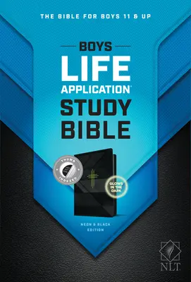 NLT Boys Life Application Study Bible, Tutone (în formă de piele, neon/negru, indexată) - NLT Boys Life Application Study Bible, Tutone (Leatherlike, Neon/Black, Indexed)