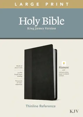 KJV Large Print Thinline Reference Bible, Filament Enabled Edition (Literă roșie, piele, negru/Onyx) - KJV Large Print Thinline Reference Bible, Filament Enabled Edition (Red Letter, Leatherlike, Black/Onyx)