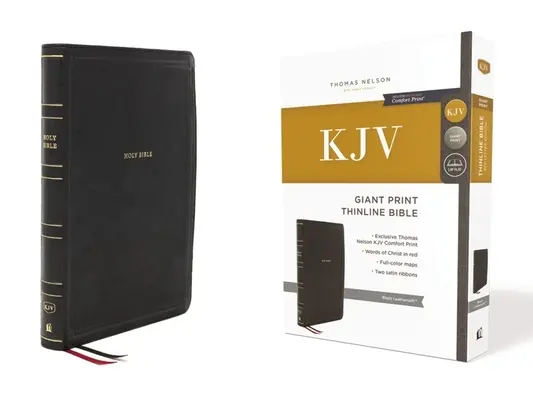 Kjv, Biblie Thinline, Tipar mare, Leathersoft, Negru, Red Letter Edition, Comfort Print: Sfânta Biblie, versiunea King James - Kjv, Thinline Bible, Giant Print, Leathersoft, Black, Red Letter Edition, Comfort Print: Holy Bible, King James Version