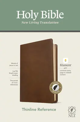 Biblia de referință NLT Thinline, Filament Enabled Edition (litere roșii, piele, maro rustic, indexată) - NLT Thinline Reference Bible, Filament Enabled Edition (Red Letter, Leatherlike, Rustic Brown, Indexed)