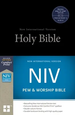 NIV, Biblia de rugăciune și închinare, copertă cartonată, neagră - NIV, Pew and Worship Bible, Hardcover, Black