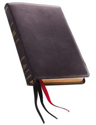NKJV, Thinline Reference Bible, Large Print, piele Premium, negru, ediție Sterling, Comfort Print - NKJV, Thinline Reference Bible, Large Print, Premium Leather, Black, Sterling Edition, Comfort Print