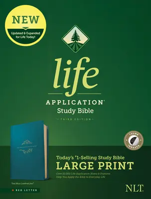 Biblia de studiu NLT Life Application, ediția a treia, cu caractere mari (piele, albastru teal, indexată) - NLT Life Application Study Bible, Third Edition, Large Print (Leatherlike, Teal Blue, Indexed)