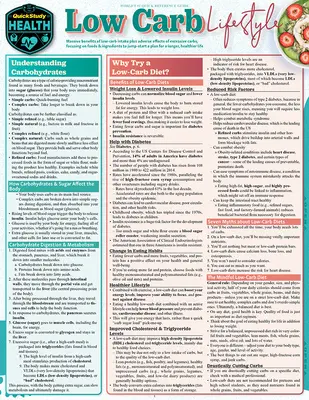 Low Carb Lifestyle: A Quickstudy Laminated Reference (O referință laminată pentru studiu rapid) - Low Carb Lifestyle: A Quickstudy Laminated Reference