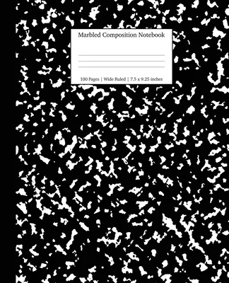Marbled Composition Notebook: Caiet cu subiect din hârtie cu margini largi, marmură neagră - Marbled Composition Notebook: Black Marble Wide Ruled Paper Subject Book