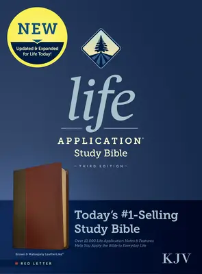 Biblia de studiu KJV Life Application, ediția a treia (Literă roșie, aspect piele, maro/caoan) - KJV Life Application Study Bible, Third Edition (Red Letter, Leatherlike, Brown/Mahogany)