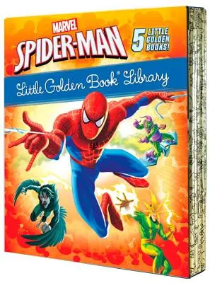 Biblioteca Little Golden Book Spider-Man (Marvel): Spider-Man!; Prins de Spiridușul Verde; Marele îngheț!; Înaltă tensiune!; Noaptea Vulturilor! - Spider-Man Little Golden Book Library (Marvel): Spider-Man!; Trapped by the Green Goblin; The Big Freeze!; High Voltage!; Night of the Vulture!