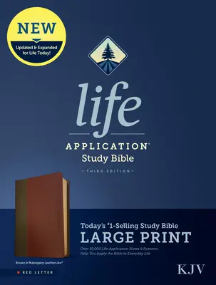 KJV Life Application Study Bible, Third Edition, Large Print (Literă roșie, piele, maro/caoan) - KJV Life Application Study Bible, Third Edition, Large Print (Red Letter, Leatherlike, Brown/Mahogany)