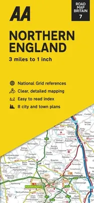 Harta rutieră a Marii Britanii: Nordul Angliei - Road Map Britain: Northern England