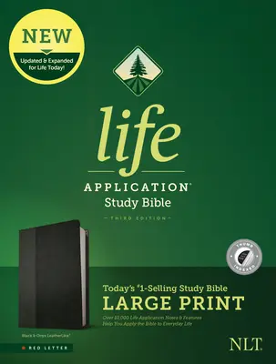 Biblia de studiu NLT Life Application, ediția a treia, cu caractere mari (Leatherlike, Black/Onyx, Indexată) - NLT Life Application Study Bible, Third Edition, Large Print (Leatherlike, Black/Onyx, Indexed)