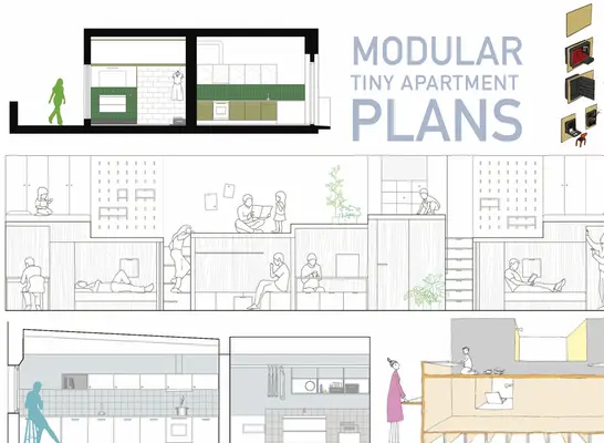 Planuri pentru apartamente mici modulare - Modular Tiny Apartment Plans