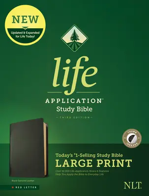 NLT Life Application Study Bible, Third Edition, Large Print (Literă roșie, piele naturală, neagră, indexată) - NLT Life Application Study Bible, Third Edition, Large Print (Red Letter, Genuine Leather, Black, Indexed)