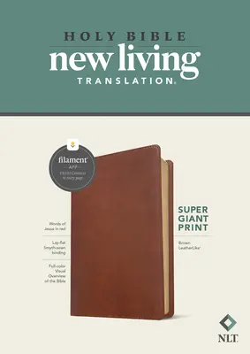 Biblia NLT Super Giant Print, Filament Enabled Edition (Literă roșie, aspect piele, maro) - NLT Super Giant Print Bible, Filament Enabled Edition (Red Letter, Leatherlike, Brown)