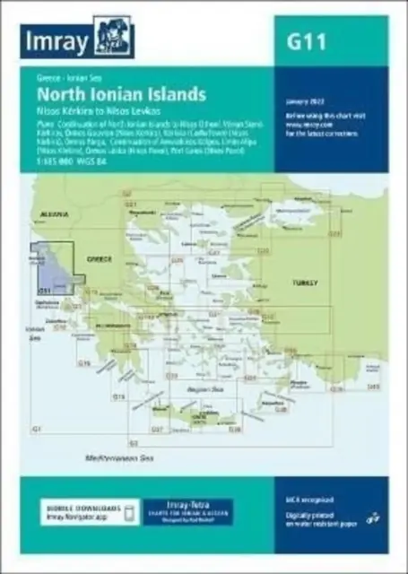 Imray Chart G11 - Insulele Ionice de Nord - Imray Chart G11 - North Ionian Islands