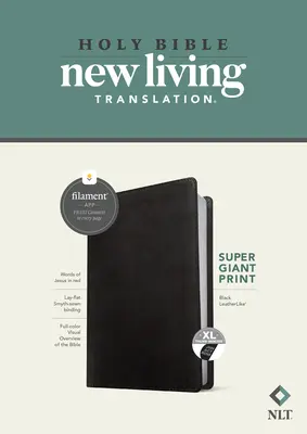 NLT Super Giant Print Bible, Filament Enabled Edition (Literă roșie, piele, negru, indexată) - NLT Super Giant Print Bible, Filament Enabled Edition (Red Letter, Leatherlike, Black, Indexed)