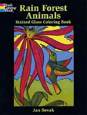 Cartea de colorat cu vitralii a vieții sălbatice din pădurea tropicală - Rain Forest Wildlife Stained Glass Coloring Book