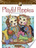 Carte de colorat Creative Haven Playful Puppies - Creative Haven Playful Puppies Coloring Book