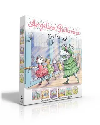 Angelina Balerina pe drum!: Angelina Ballerina la școala de balet; Angelina Ballerina se îmbracă; Vise mari!; Scena centrală; Ziua distracției în familie; Faceți cunoștință cu un - Angelina Ballerina on the Go!: Angelina Ballerina at Ballet School; Angelina Ballerina Dresses Up; Big Dreams!; Center Stage; Family Fun Day; Meet An