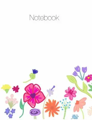 Caiet de notițe, mare, 8,5 X 11, cu linie + grilă, tema copertei florale - Notebook, Large, 8.5 X 11, Ruled + Grid Notes, Floral Cover Theme